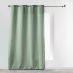 Rideau grande hauteur à œillets 140 x 280 cm – Polyester uni Essentiel Sauge