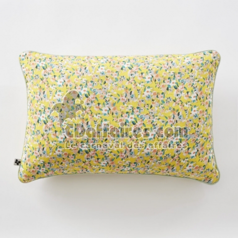 Coussin Déhoussable avec Passepoil 40 x 60 cm – Gaze de Coton Imprimée Manon
