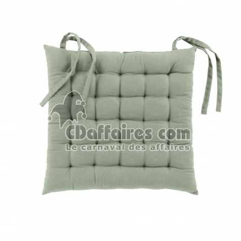 Assise matelass&eacute;e 38 x 38 cm &ndash; Coton/Polyester recycl&eacute; GRS &ndash; Twily Sauge