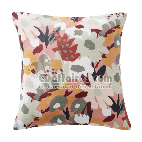 Taie d&rsquo;oreiller 60 x 60 cm &ndash; Gaze de coton imprim&eacute;e L&Eacute;ANE