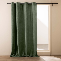 Rideau &agrave; &oelig;illets 140 x 260 cm &ndash; Bouclette unie WINONA &ndash; Coloris C&egrave;dre