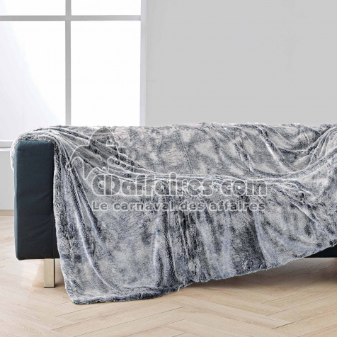 Plaid 180 x 220 cm imitation fourrure – Antartic Gris