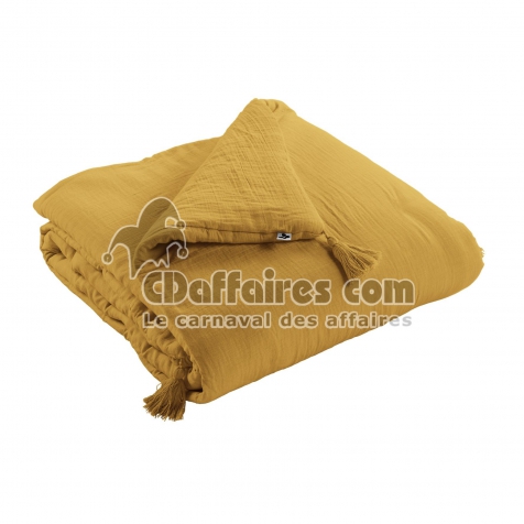 Édredon 150 x 150 cm – Double Gaze de Coton – Safran