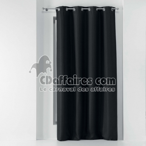Rideau &agrave; &oelig;illets &ndash; 135 x 280 cm &ndash; occultant &ndash; tiss&eacute; uni Tiss&eacute;a &ndash; grande hauteur - Anthracite