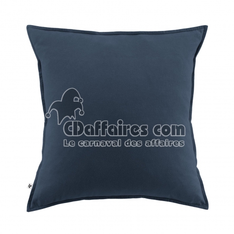 Taie d&rsquo;oreiller 63 x 63 cm &ndash; Flanelle chaude &ndash; Collection Candice &ndash; Coloris Bleu Fonc&eacute;