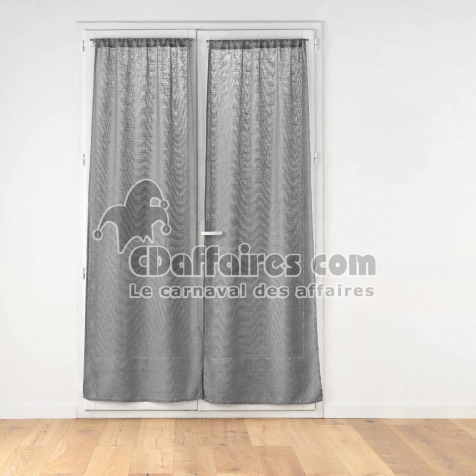 Paire de Panneaux Droits Passe-Tringle 2 x 70 x 200 cm &ndash; Effet Lin Tiss&eacute; Haltona Gris