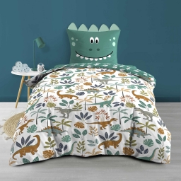 Housse de couette enfant réversible 140 x 200 cm – 100 % coton 42 fils – DINA
