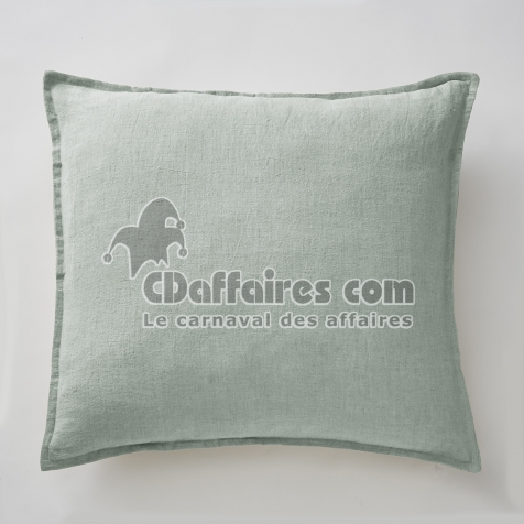 Taie d’Oreiller 60 x 60 cm – Lin Lavé Français Luxe Soline - Eucalyptus