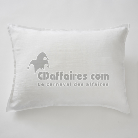 Taie d’Oreiller 50 x 70 cm – Lin Lavé Français Luxe Soline - Blanc