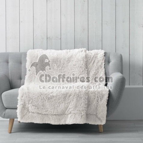 Plaid XXL 180 x 220 cm &ndash; Imitation Fourrure &ndash; Marilou Naturel