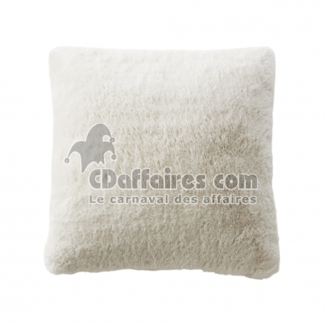 Coussin D&eacute;houssable 45 x 45 cm en Fausse Fourrure &ndash; Ours polaire