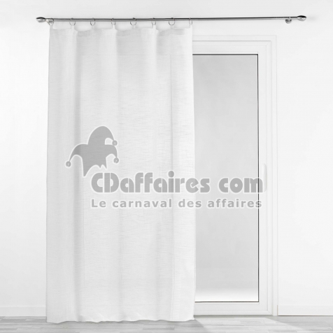 Voilage &agrave; anneaux 140 x 240 cm &ndash; Voile tiss&eacute; Milza Blanc