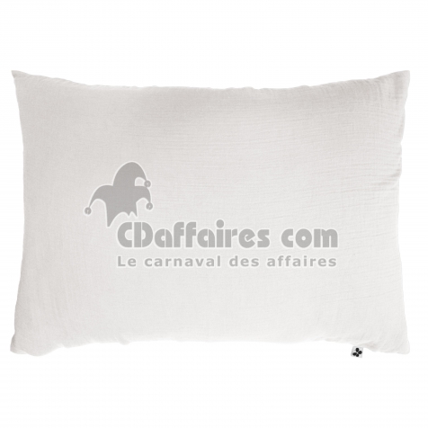 Taie d&rsquo;Oreiller 50 x 70 cm &ndash; Double Gaze de Coton &ndash; Ga&iuml;a Blanc