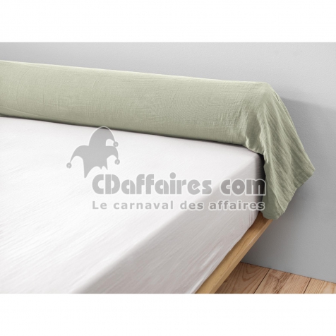 Taie de traversin gaze de coton Ga&iuml;a &ndash; 85 x 185 cm - Vert d'eau
