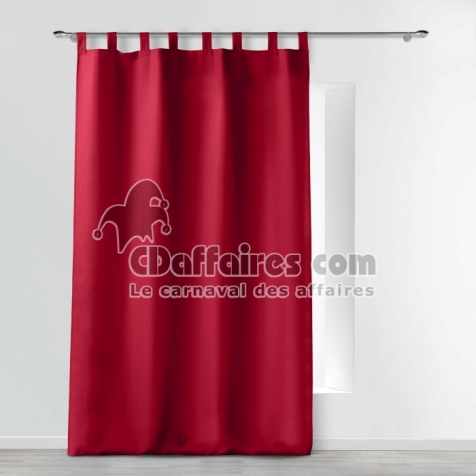 Rideau &agrave; passants &ndash; 140 x 260 cm &ndash; Polyester uni Essentiel Rouge
