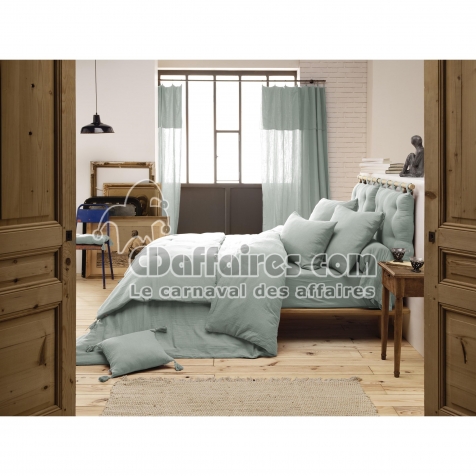 Housse de couette double gaze de coton 200 x 200 cm &ndash; GA&Iuml;A Eucalyptus