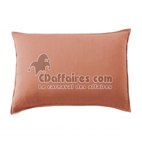 Taie d&rsquo;oreiller 50 x 70 cm en Lyocell &ndash; Mod&egrave;le Lysandre Terracotta
