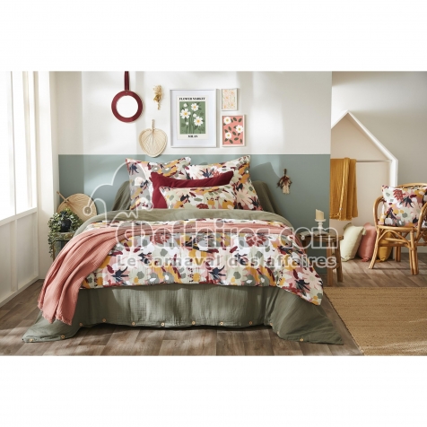 Bout de Lit 90 x 200 cm &ndash; Gaze de Coton Imprim&eacute;e L&Eacute;ANE