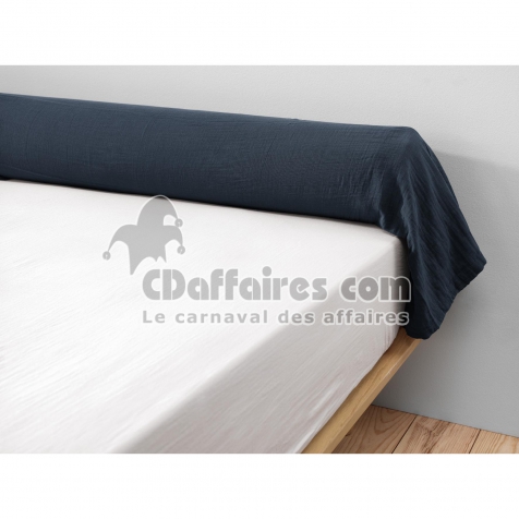 Taie de traversin gaze de coton Ga&iuml;a &ndash; 85 x 185 cm - Minuit