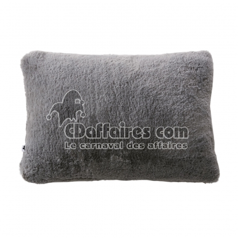 Coussin Déhoussable 40 x 60 cm en Fausse Fourrure – Loup
