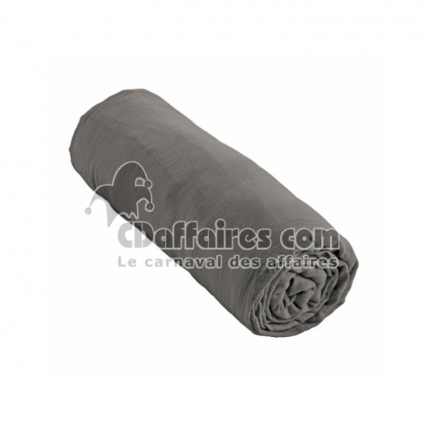 Drap Housse Double Gaze de Coton Granit– 90 x 190 cm – Bonnet 30 cm