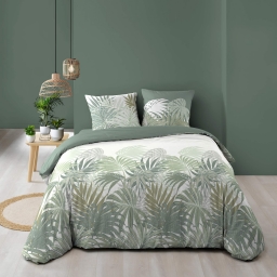 Housse de couette 240 x 220 cm + 2 taies – Coton 57 fils – NYMEA