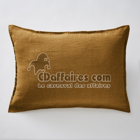 Taie d’Oreiller 50 x 70 cm – Lin Lavé Français Luxe Soline - Caramel