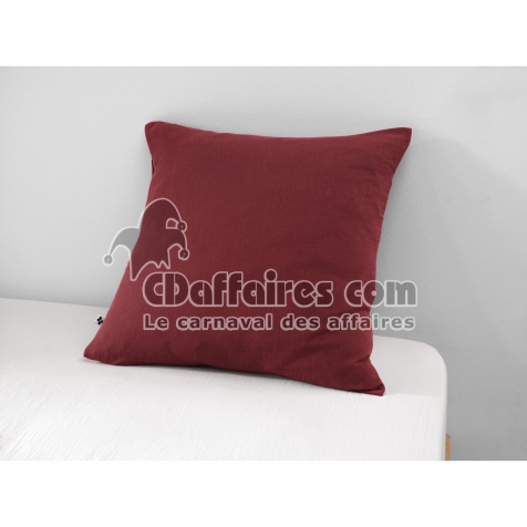 Taie d&rsquo;Oreiller 60 x 60 cm &ndash; Double Gaze de Coton &ndash; Ga&iuml;a Bordeaux