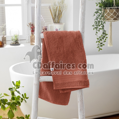 Serviette de toilette 50 x 90 cm – Coton Épais 600 g/m² – Garance Terracotta
