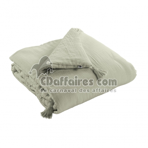 &Eacute;dredon 150 x 150 cm &ndash; Double Gaze de Coton &ndash; Vert d&rsquo;Eau