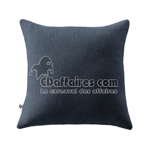 Coussin D&eacute;houssable 45 x 45 cm &ndash; 100 % Coton Textur&eacute; &ndash; Sixtine Bleu Minuit