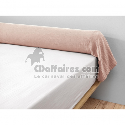 Taie de traversin gaze de coton Ga&iuml;a &ndash; 85 x 185 cm - Guimauve