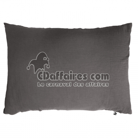 Taie d'oreiller en double gaze de coton – 50 x 70 cm – Granit