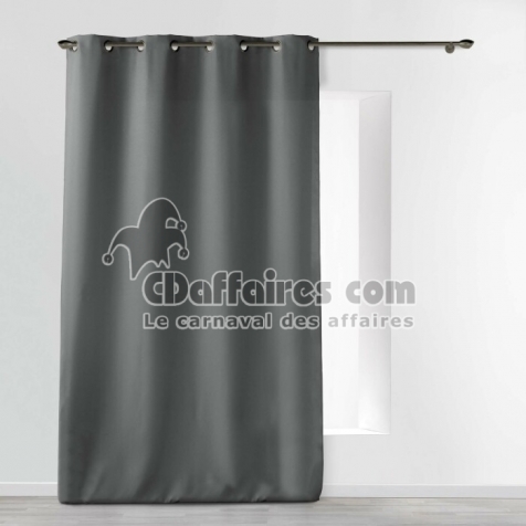 Rideau grande hauteur &agrave; &oelig;illets 140 x 280 cm &ndash; Polyester uni Essentiel Anthracite