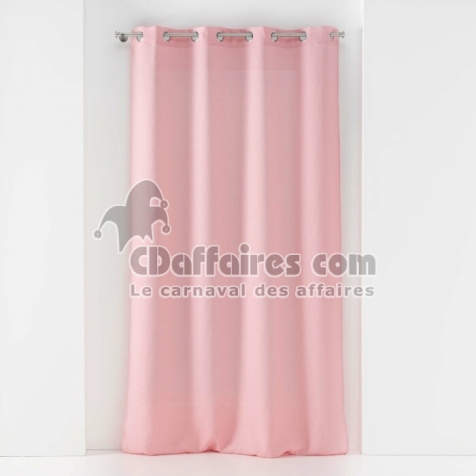 Voilage &agrave; &oelig;illets petite hauteur 140 x 180 cm &ndash; Voile tiss&eacute; Soane Rose
