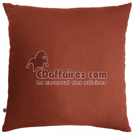 Taie d'oreiller en double gaze de coton – 60 x 60 cm – Gaïa Terracotta
