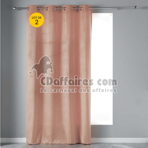 Lot de 2 Rideaux Tamisants 140 x 240 cm &ndash; Velours Doux Velvetine &ndash; Drag&eacute;e