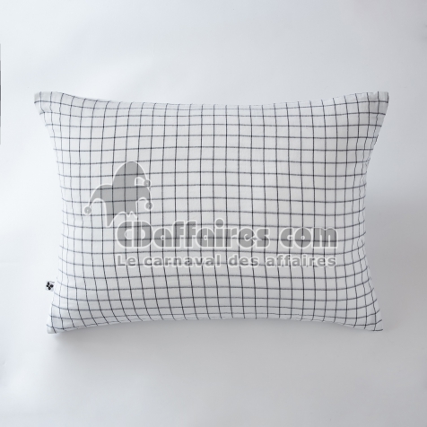 Taie d&rsquo;oreiller 50 x 70 cm &ndash; Gaze de coton tiss&eacute;e &ndash; Ga&iuml;a Mix &ndash; Blanc