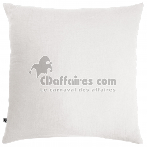 Taie d&rsquo;Oreiller 60 x 60 cm &ndash; Double Gaze de Coton &ndash; Ga&iuml;a Blanc