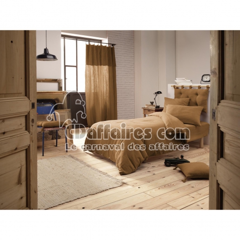 Housse de Couette 140 x 200 cm &ndash; Double Gaze de Coton 125 g/m&sup2; &ndash; Ga&iuml;a Camel