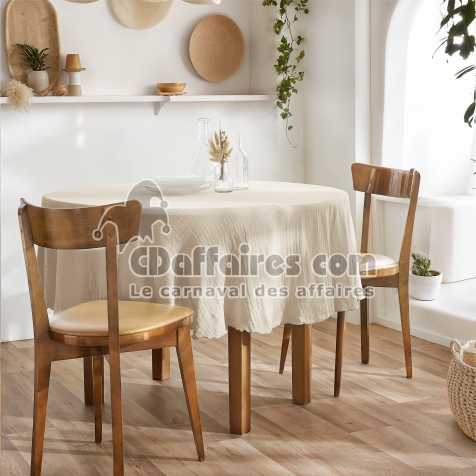 Nappe ronde 180 cm &ndash; Double gaze de coton &ndash; Ga&iuml;a Pampa