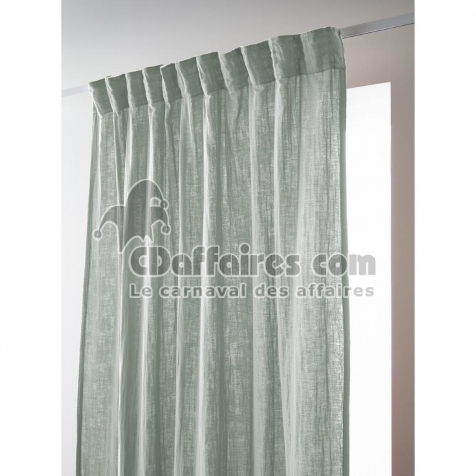 Rideau Galon Fronceur 140 x 240 cm &ndash; Double Gaze de Coton &ndash; Ga&iuml;a Eucalyptus