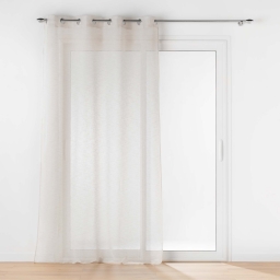 Voilage &agrave; &oelig;illets 140 x 240 cm &ndash; Voile tiss&eacute; CARLIN &ndash; Finition &eacute;l&eacute;gante &ndash; Effet naturel