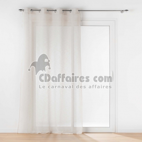 Voilage &agrave; &oelig;illets 140 x 240 cm &ndash; Voile tiss&eacute; CARLIN &ndash; Finition &eacute;l&eacute;gante &ndash; Effet naturel