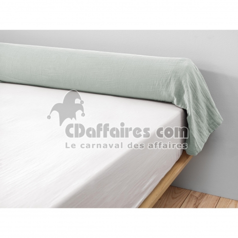 Taie de traversin gaze de coton Ga&iuml;a &ndash; 85 x 185 cm - Eucalyptus