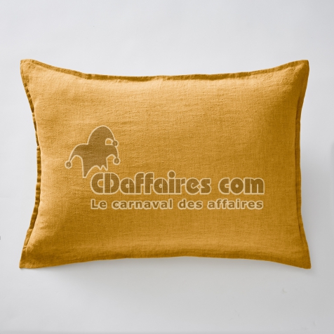 Taie d’Oreiller 50 x 70 cm – Lin Lavé Français Luxe Soline - Miel