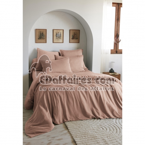 Housse de Couette 260 x 240 cm &ndash; Lyocell Uni Lysandre Blush