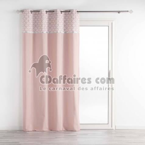 Lot de 2 rideaux &agrave; &oelig;illets &ndash; 140 x 240 cm &ndash; tamisant &ndash; 100% coton &ndash; Artchic &ndash; rose