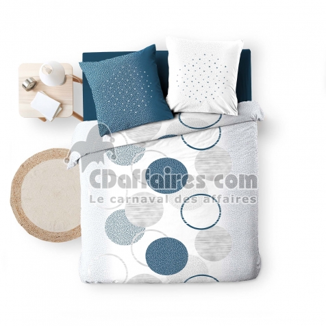 Parure de lit 3 pi&egrave;ces &ndash; Housse de couette 240 x 220 cm + 2 taies &ndash; 100 % coton &ndash; Voie Lact&eacute;e