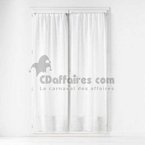 Paire de voilages passe-tringle 2 x 70 x 240 cm &ndash; Voile tiss&eacute; CARLIN &ndash; Naturel